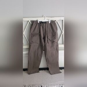 Outersport Mens Convertable Hiking Zip Off Green Cargo Pants Size XL Extra Large